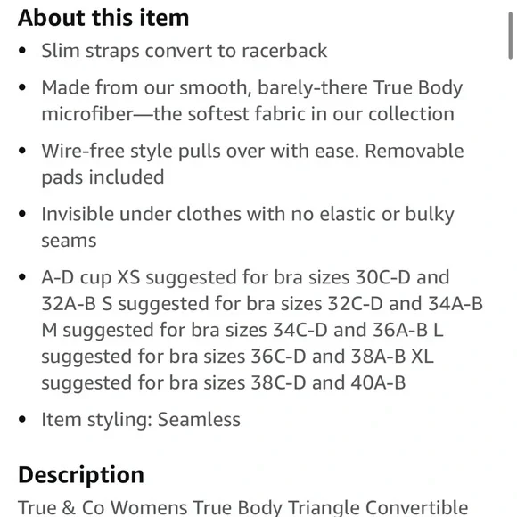 True & Co Women's True Body Triangle Convertible Strap Bra - Picture 12 of 12